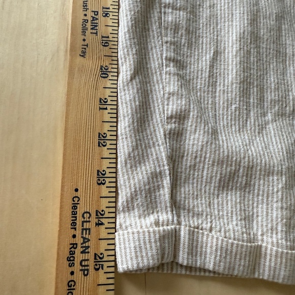 J.Crew Linen Blend Beige and Cream Pin Stripe Pull-on Drawstring Waist Pants - Picture 5 of 8